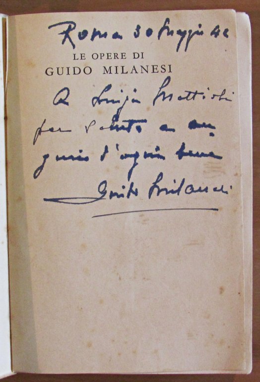LA BIANCA CROCE - Dedica Autografa, 1942
