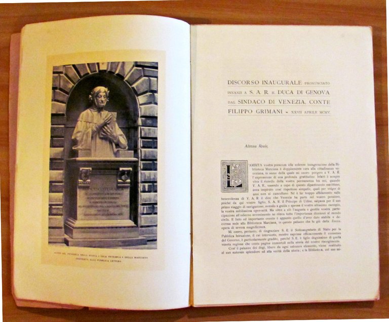 LA BIBLIOTECA MARCIANA NELLA SUA NUOVA SEDE - XXVII APRILE …