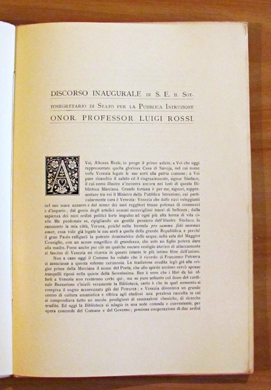 LA BIBLIOTECA MARCIANA NELLA SUA NUOVA SEDE - XXVII APRILE …