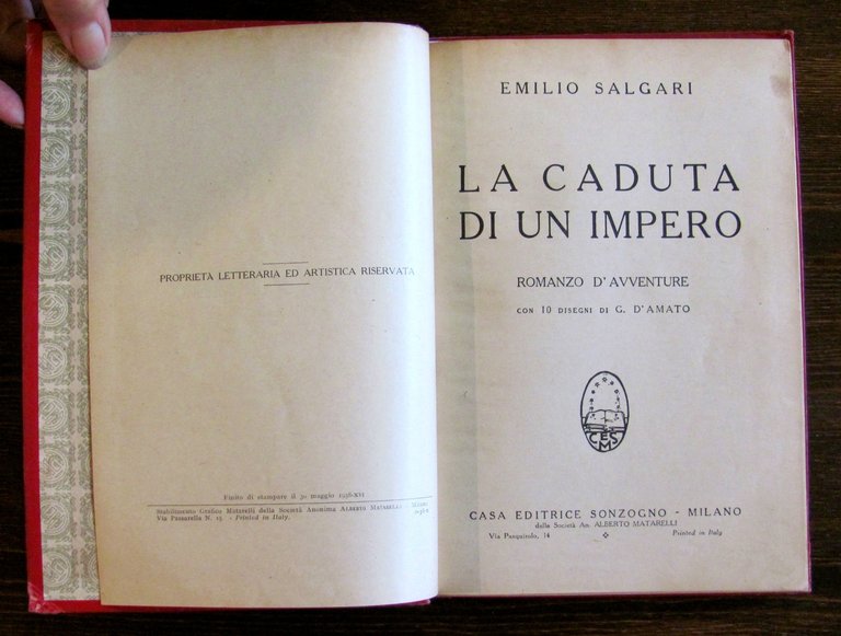 LA CADUTA DI UN IMPERO, 1938 - ill. D'AMATO