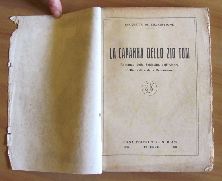 LA CAPANNA DELLO ZIO TOM Romanzo della Schiavitù, dell'Amore, della …