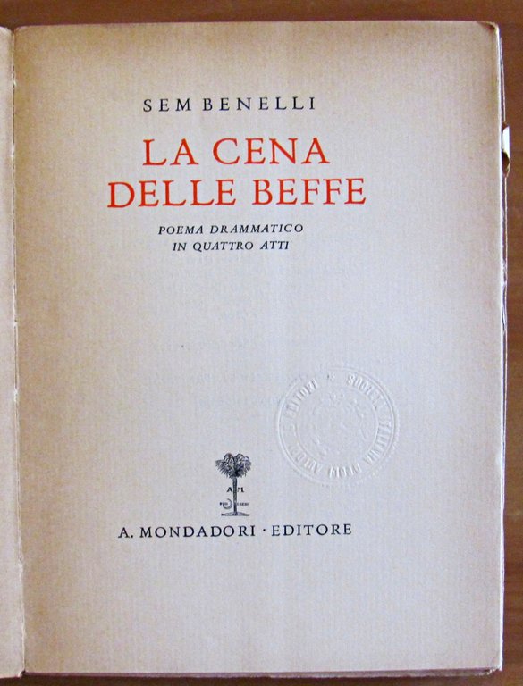 LA CENA DELLE BEFFE - POEMA BUFFONESCO IN QUATTRO ATTI