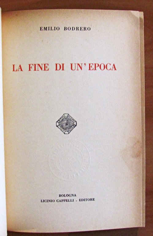 LA FINE DI UN'EPOCA