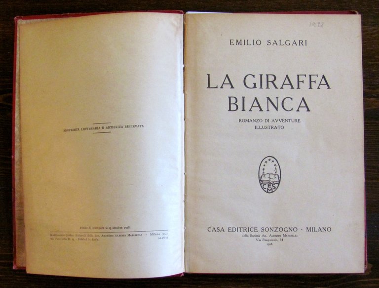 LA GIRAFFA BIANCA, 1928 - ill. G.G. BRUNO