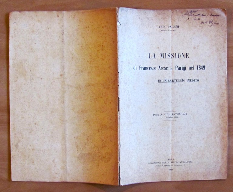 LA MISSIONE DI FRANCESCO ARESE A PARIGI NEL 1849