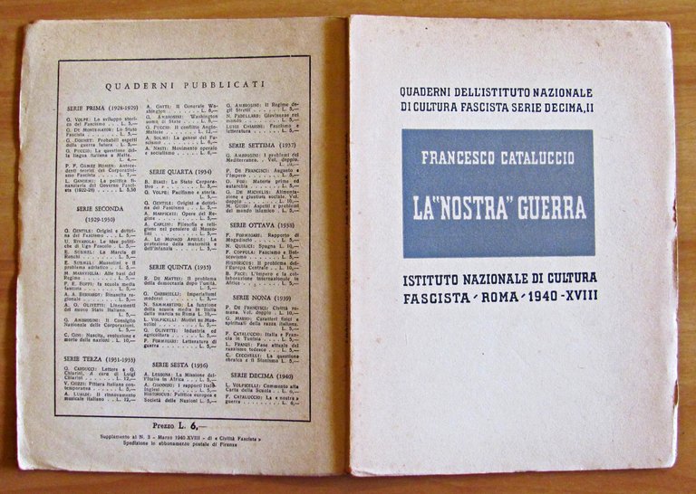 LA NOSTRA GUERRA - Quaderni Istituto Nazionale di Cultura FASCISTA …