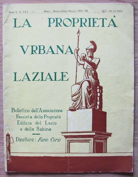 LA PROPRIETA' URBANA LAZIALE N.3-4-5 del 1934