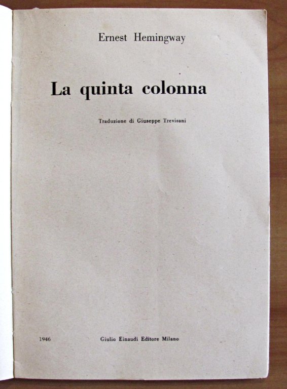 LA QUINTA COLONNA - collana Politecnico