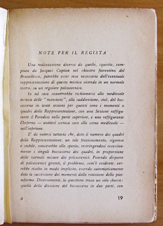 LA RAPPRESENTAZIONE DI SANTA ULIVA - Ed. Sud, 1936 - …