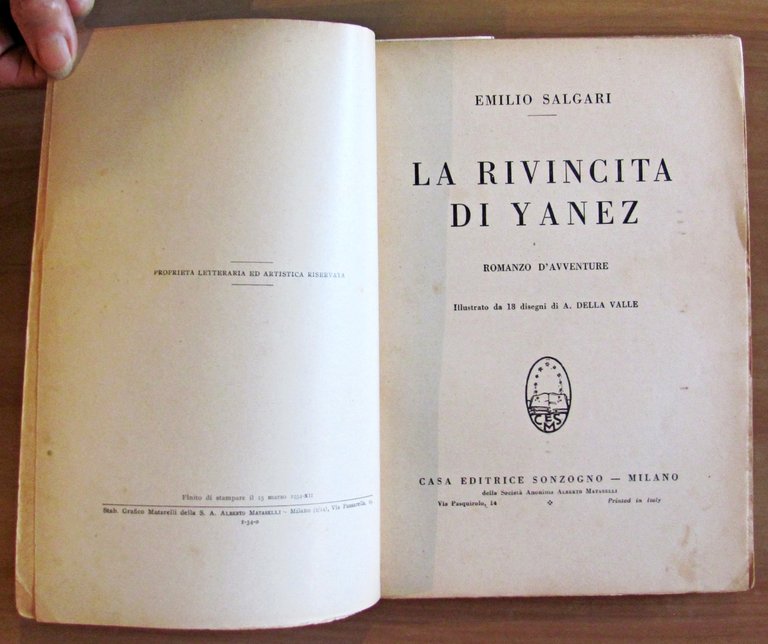 LA RIVINCITA DI YANEZ, 1934 - ill. DELLA VALLE