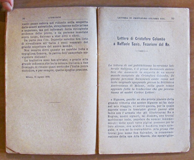 LA SCOPERTA DEL NUOVO MONDO - Volume Unico, 1884
