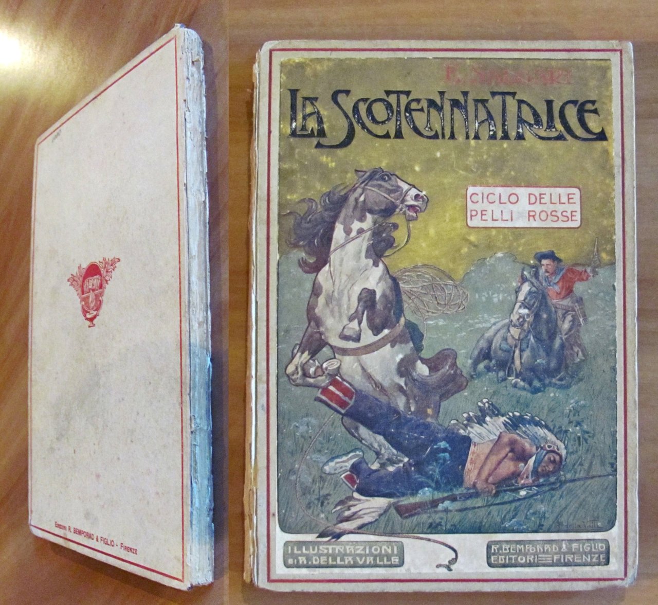 LA SCOTENNATRICE Ciclo delle Pelle Rosse, 1921- ill. DELLA VALLE