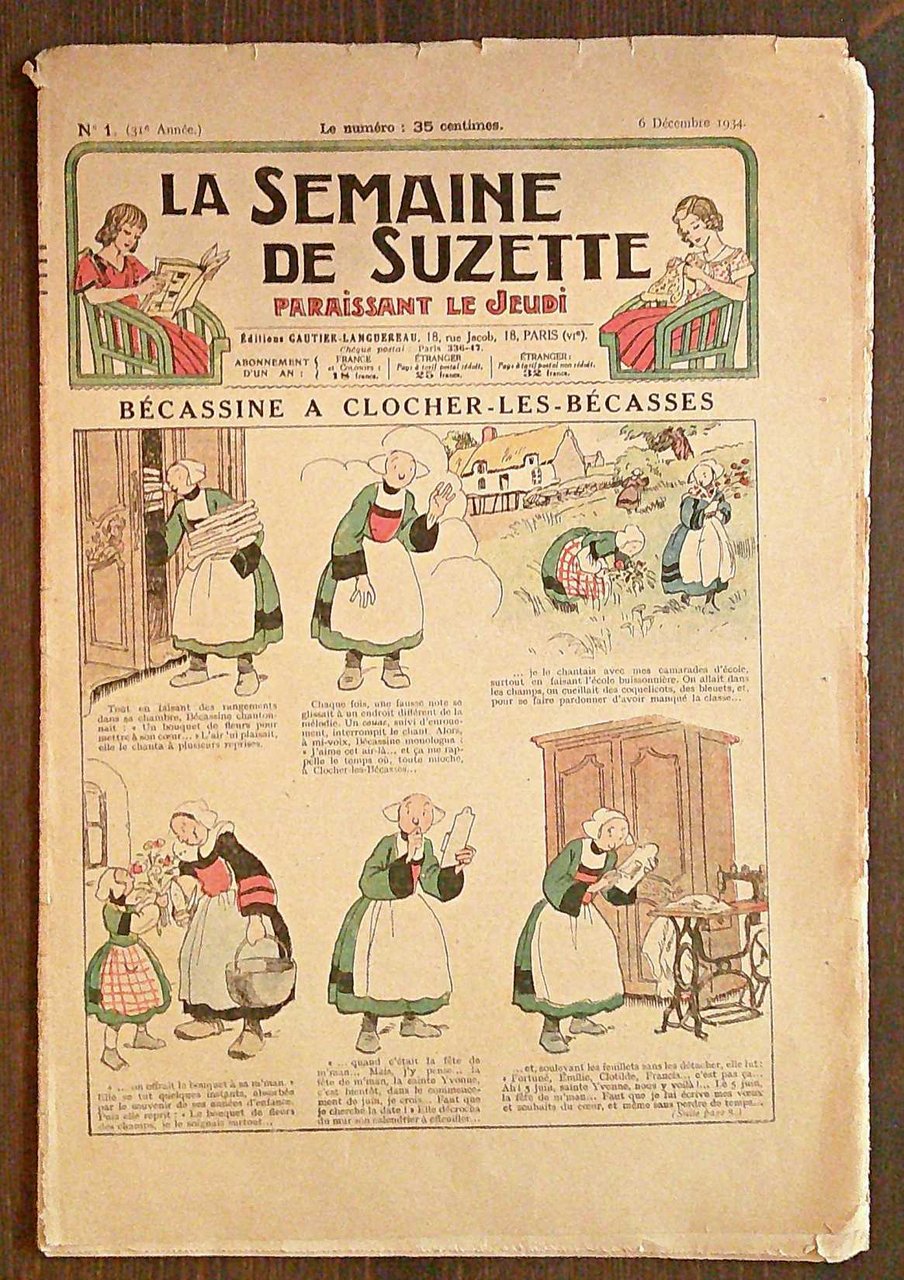 LA SEMAINE DE SUZETTE - N.1, 6 Décembre 1934