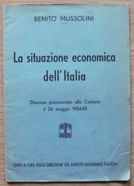 LA SITUAZIONE ECONOMICA DELL'ITALIA
