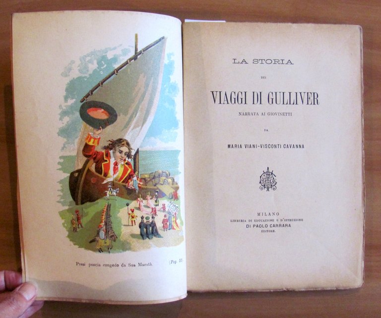 LA STORIA DEI VIAGGI DI GULLIVER, 1890 con Cromolitografie - …