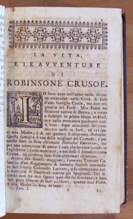 LA VITA E LE AVVENTURE DI ROBINSON CRUSOE, 1748 - …