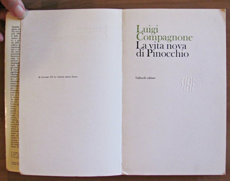 LA VITA NOVA DI PINOCCHIO - Collana Narratori Vallecchi N.62