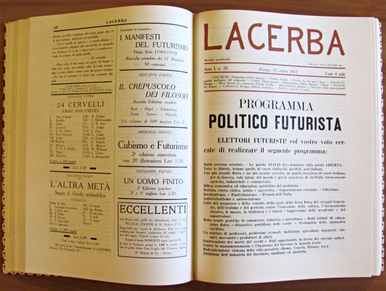 LACERBA e INTRODUZIONE A LACERBA - Firenze 1913-1915 - Rivista …