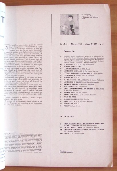 LE ARTI N.12, 1967 + Supplemento al N.1 Speciale UMBERTO …