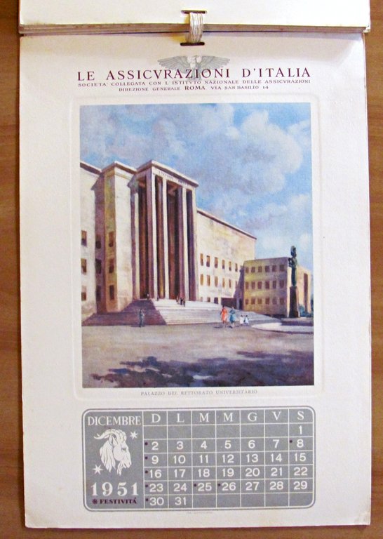 LE ASSICURAZIONI D'ITALIA - Calendario 1951