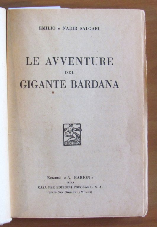 LE AVVENTURE DEL GIGANTE BARDANA, 1935 - ill. RIVOLO