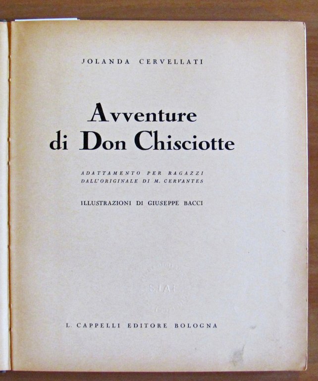 LE AVVENTURE DI DON CHISCIOTTE, 1950 - ill. BACCI