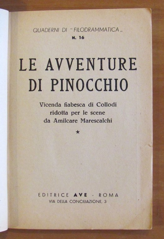 LE AVVENTURE DI PINOCCHIO - I Quaderni di Filodrammatica, anni … | Immagine Gallery 3