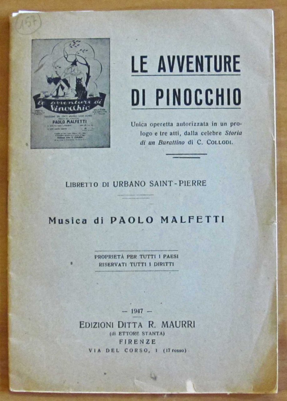 LE AVVENTURE DI PINOCCHIO - Operetta, 1947 - Musiche di …