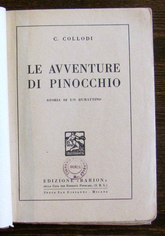 Le Avventure di PINOCCHIO - Storia di un Burattino, 1944 …