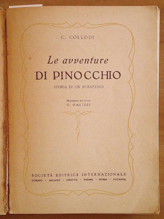 LE AVVENTURE DI PINOCCHIO, 1949 - ill. GALIZZI