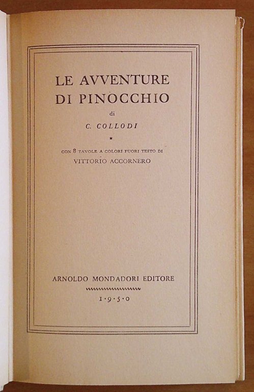 LE AVVENTURE DI PINOCCHIO, 1950 - ill. ACCORNERO