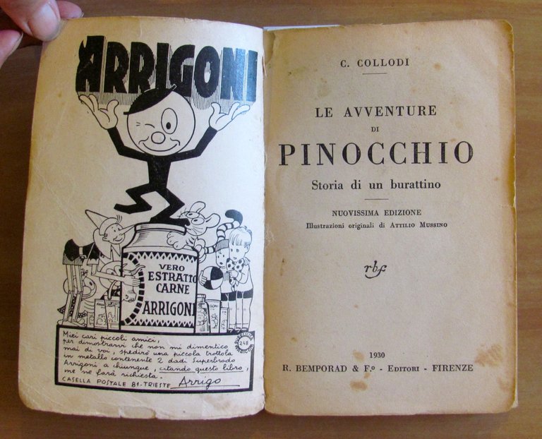LE AVVENTURE DI PINOCCHIO Nuovissima Edizione Corretta Pubblicitaria, 1930 - … | Immagine Gallery 2