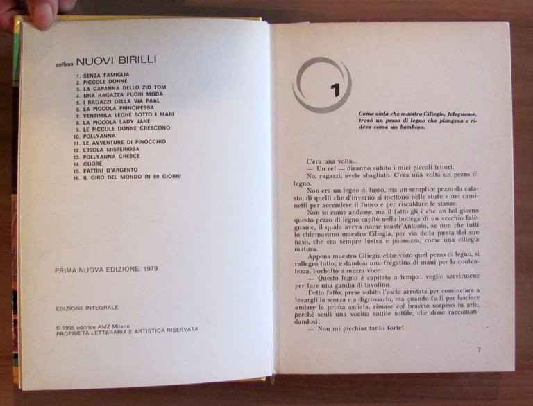 LE AVVENTURE DI PINOCCHIO, Pirma Nuova Edizione 1979 cop. GONGALOV