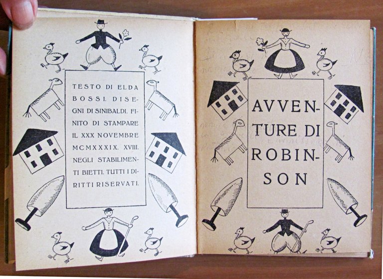 LE AVVENTURE DI ROBINSON CROSUE, 1939 - Collana LA BIBLIOTECHINA …