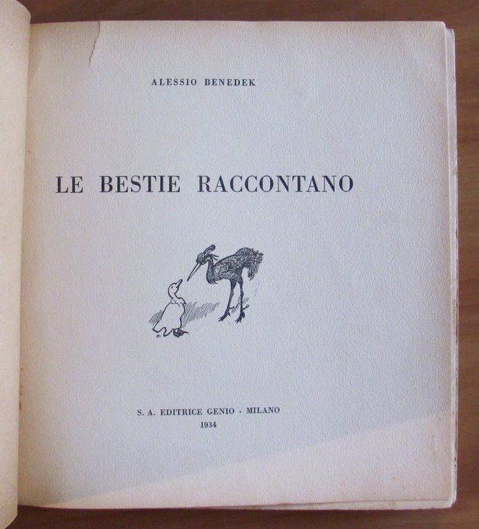 LE BESTIE RACCONTANO, I ed, 1934 ill. SAVELY