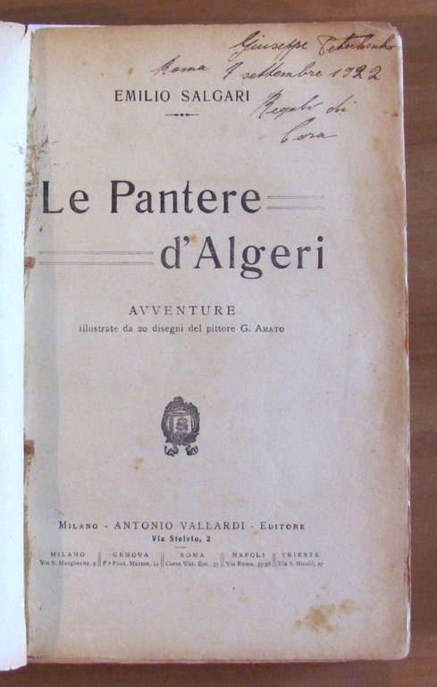 LE PANTERE DI ALGERI, 1921 - ill. G. AMATO