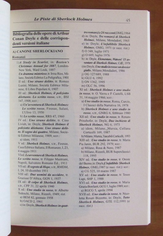 LE PISTE DI SHERLOCK HOLMES, I ed. 1999