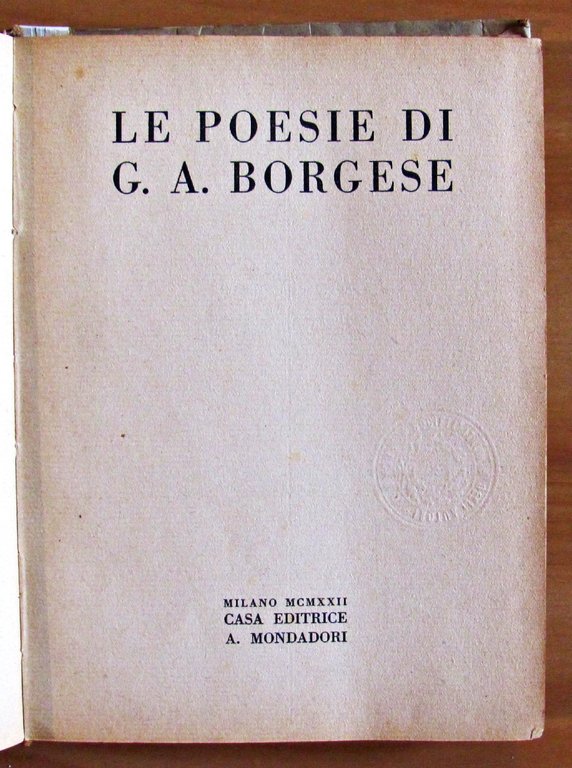 LE POESIE DI G. A. BORGESE