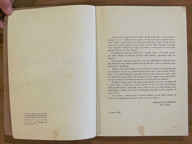 LE STORIE DI MOWGLI, 1965 ca.