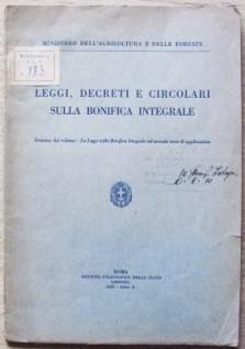 Leggi Decreti E Circolari Sulla Bonifica Integrale. Ministero Dell'Agricoltura E …