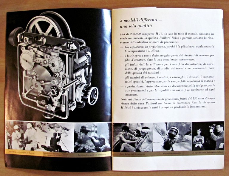 Libretto PAILLARD 16mm - Bolex in Italiano