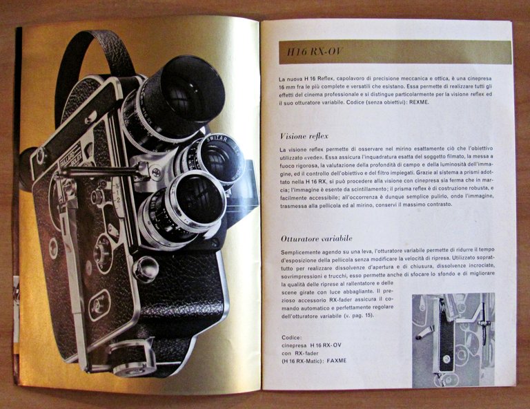 Libretto PAILLARD 16mm - Bolex in Italiano