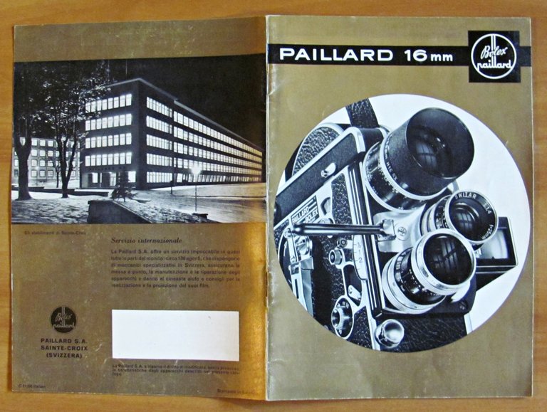 Libretto PAILLARD 16mm - Bolex in Italiano