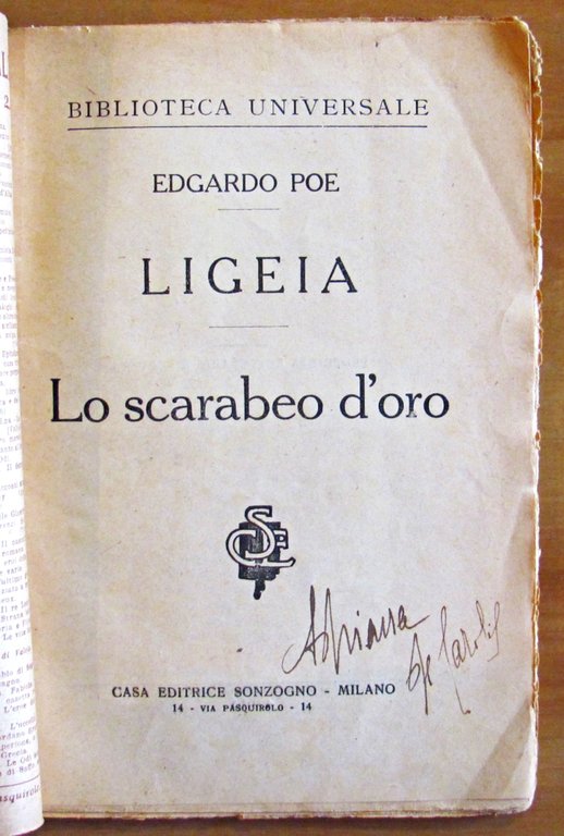 LIGEIA - LO SCARABEO D'ORO