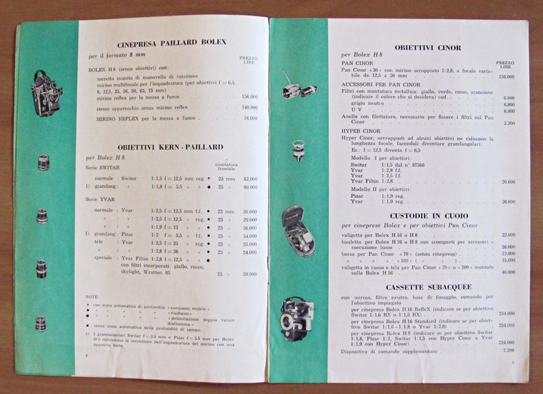 Listino Prezzi BOLEX PAILLARD - Marzo 1957