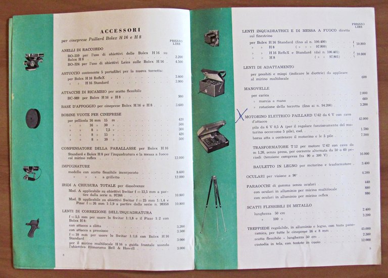 Listino Prezzi BOLEX PAILLARD - Marzo 1957