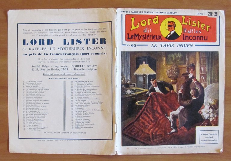 LORD LISTER dit RAFFLES Le Mysterieux Inconnu - N^65 Le …