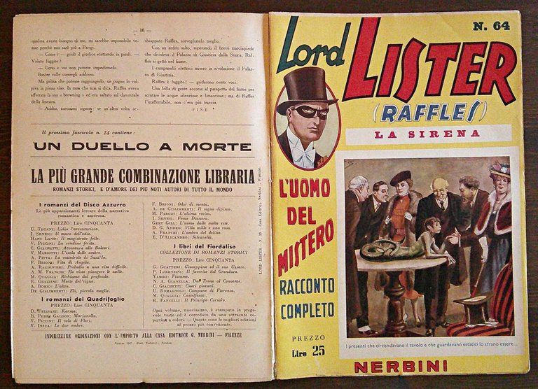 LORD LISTER (RAFFLES) - Vol. I, 1948 - Fascicoli N.1/15
