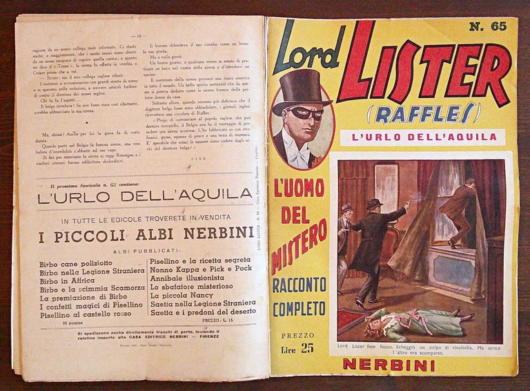 LORD LISTER (RAFFLES) - Vol. I, 1948 - Fascicoli N.1/15