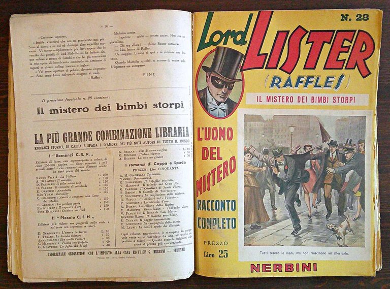 LORD LISTER (RAFFLES) - Vol. II N.17/30, 1948